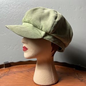 Green Suede Newsboy Hat